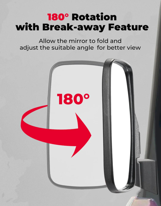 Polaris Ranger Hard Door Mounted Side View Mirrors Set - Image 6